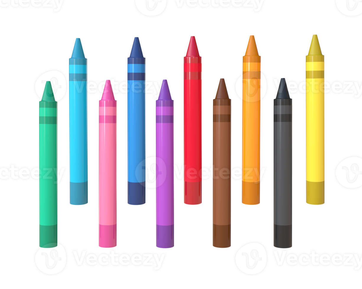 3D Rendering Crayon Colors png