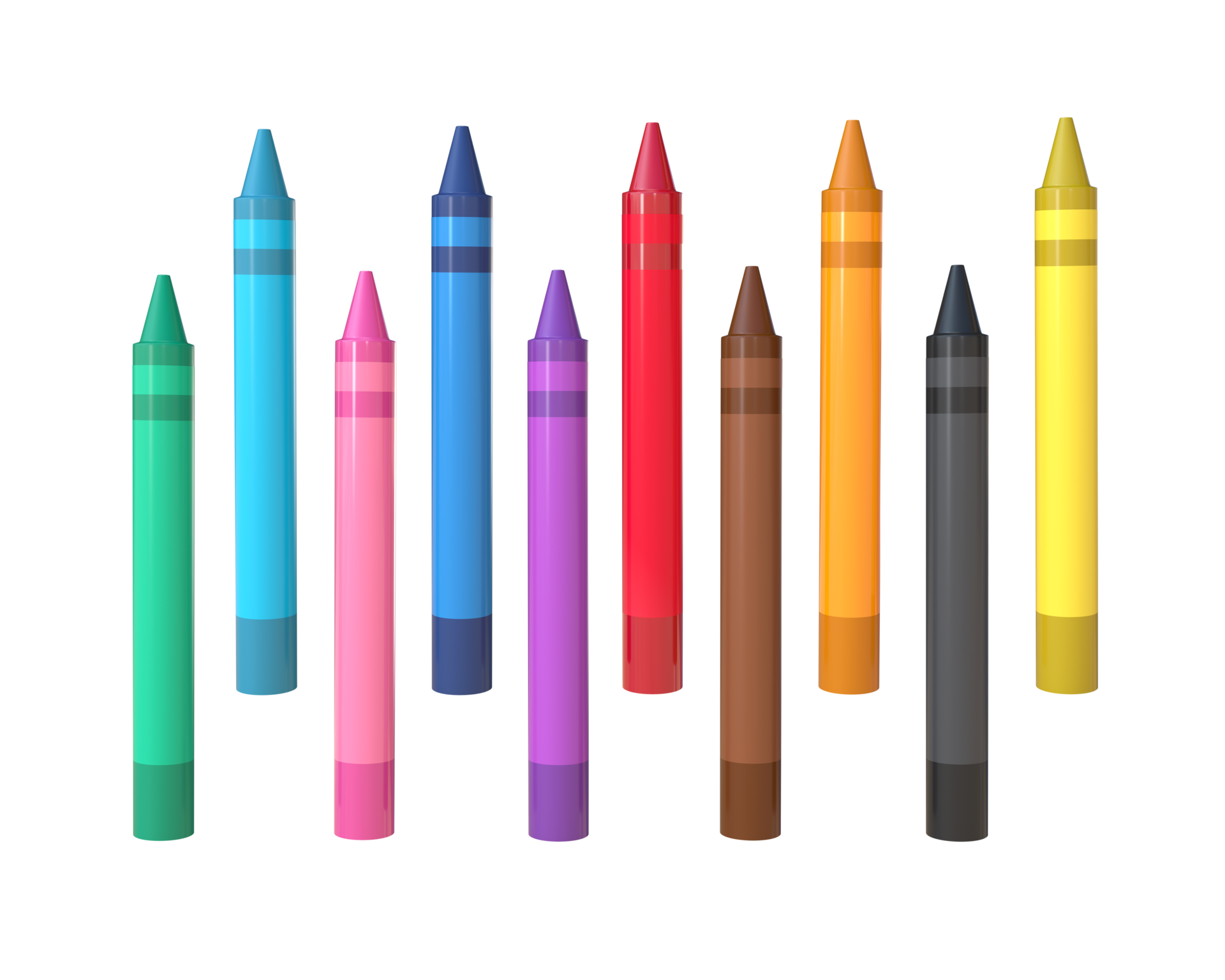 3D Rendering Crayon Colors 27226179 PNG