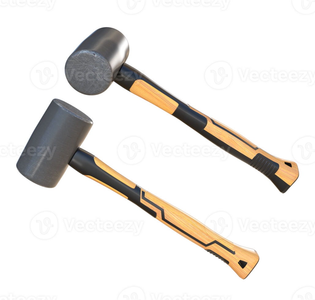 3D Rendering Rubber Hammer Different Angle View png