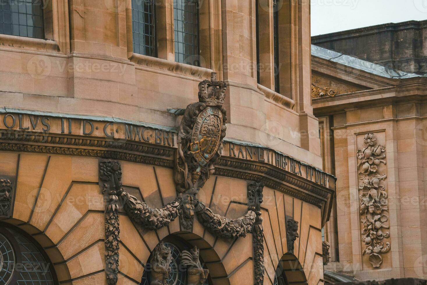 Inscription about Charles II over The Sheldonian Theatre photo