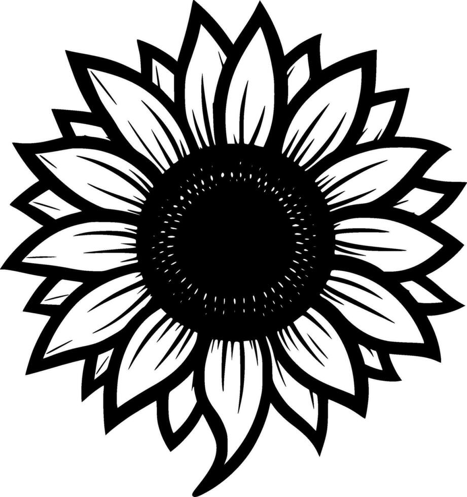 Sunflower, Minimalist and Simple Silhouette - Vector illustration