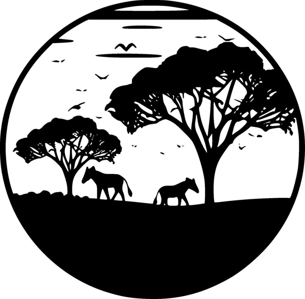 Africa - Minimalist and Flat Logo - Vector illustration