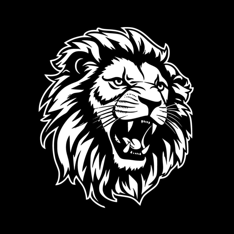 Lion, Minimalist and Simple Silhouette - Vector illustration