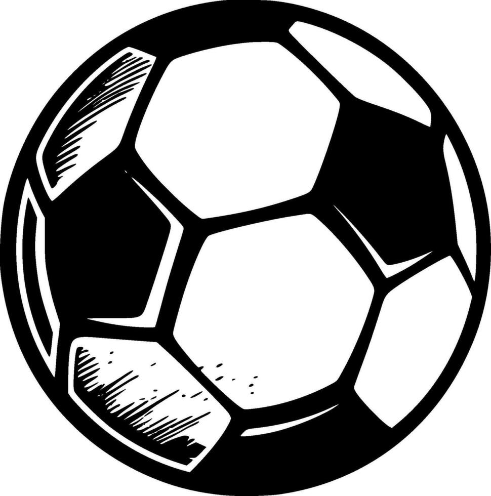 fútbol, negro y blanco vector ilustración