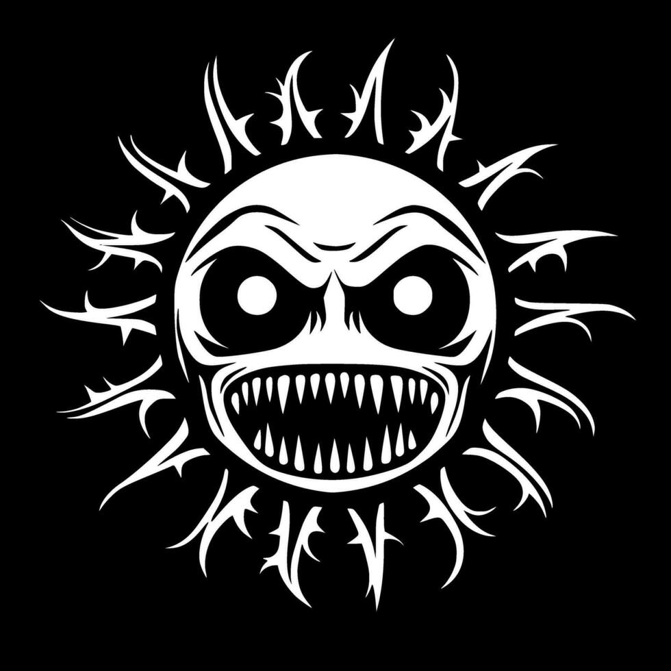 Horror - Black and White Isolated Icon - Vector illustration