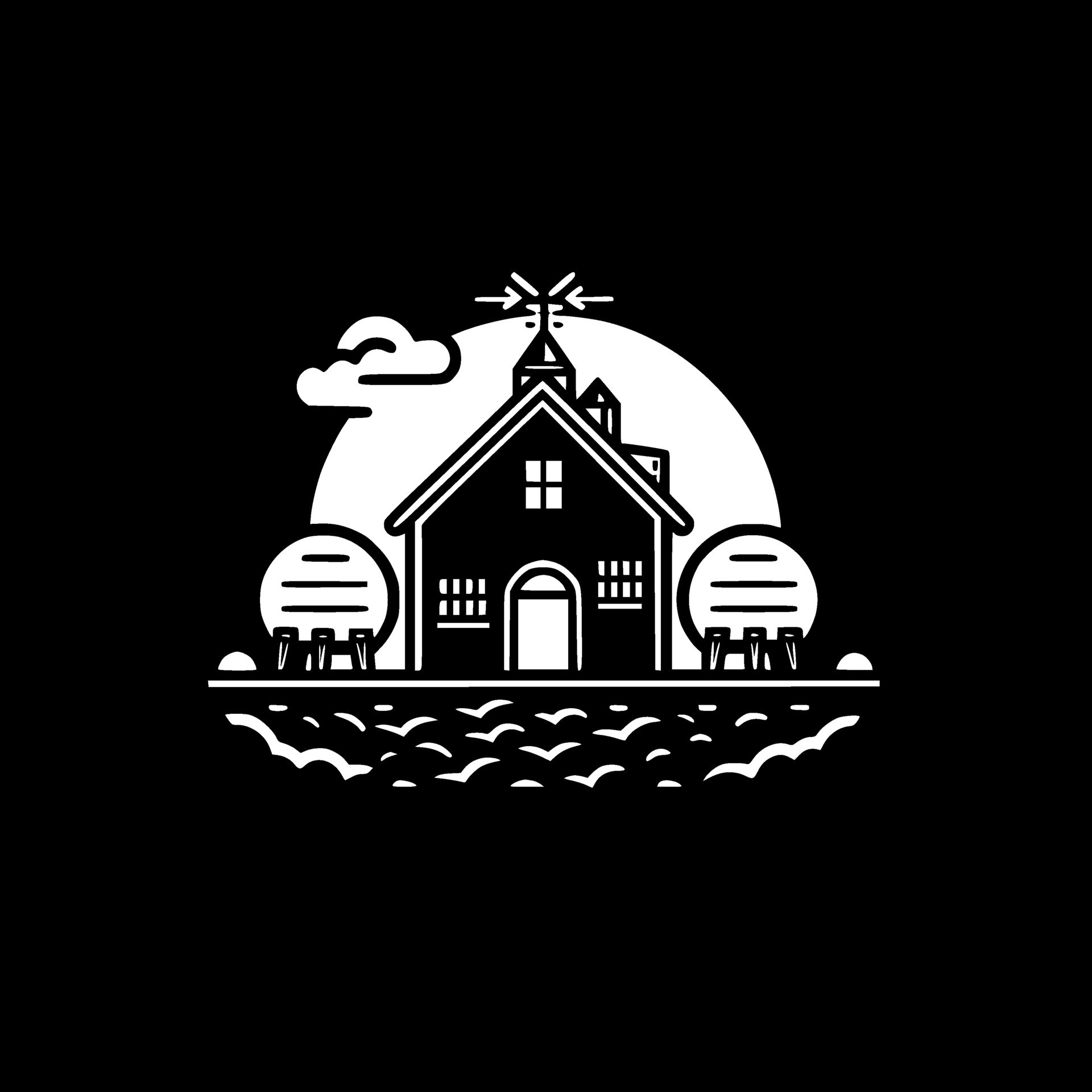 Farm, Black and White Vector illustration 27226313 Vector Art at Vecteezy