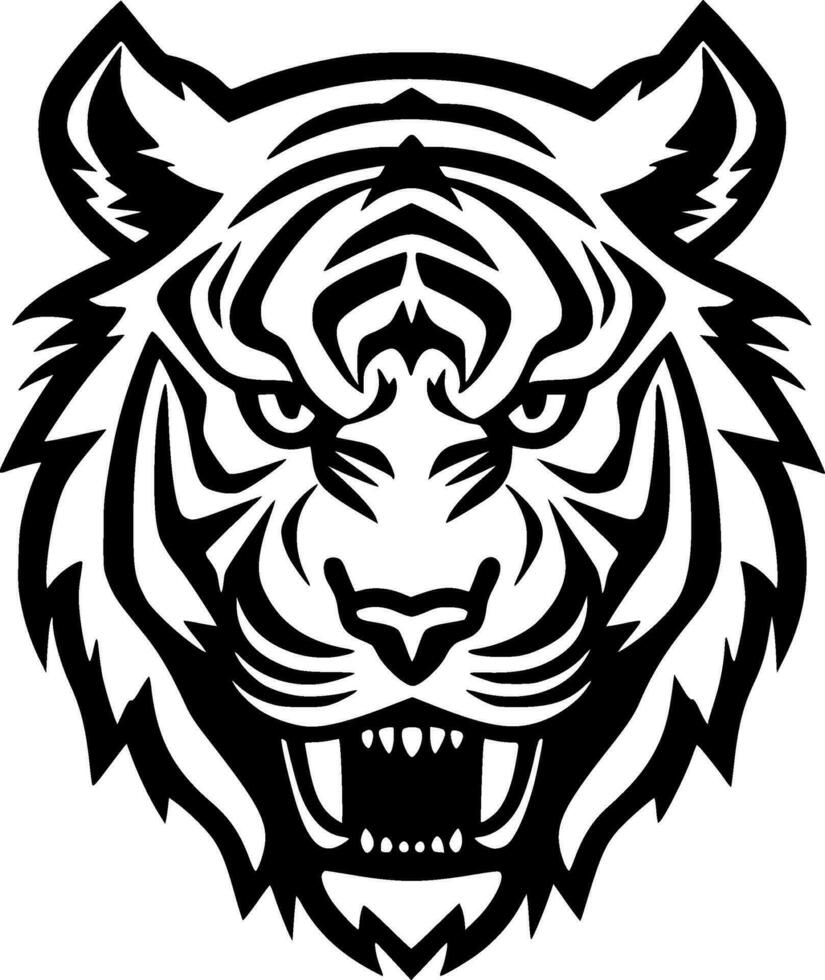 Tiger, Minimalist and Simple Silhouette - Vector illustration