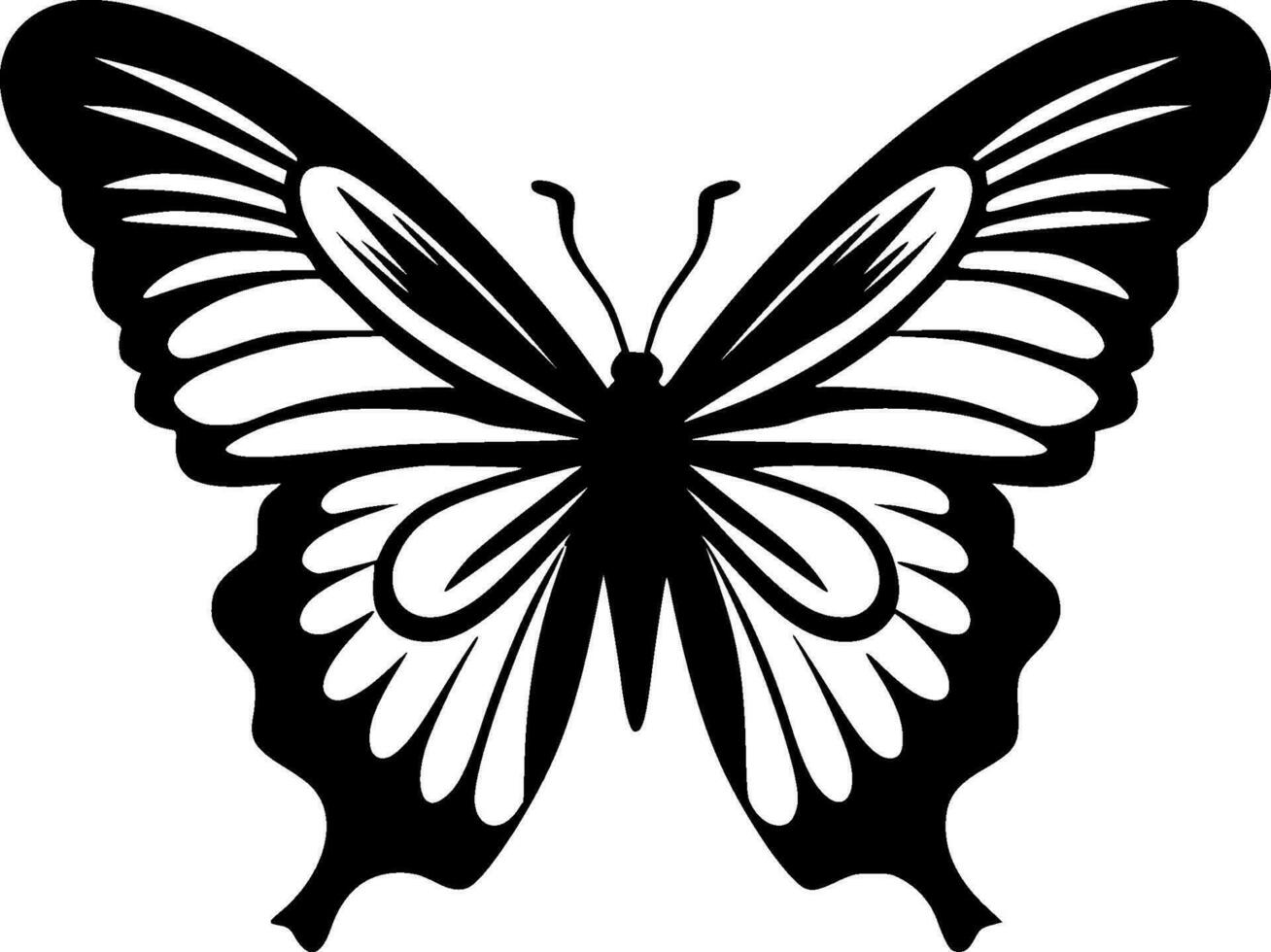 Butterfly, Minimalist and Simple Silhouette - Vector illustration