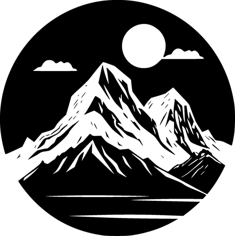 Mountain Range, Minimalist and Simple Silhouette - Vector illustration