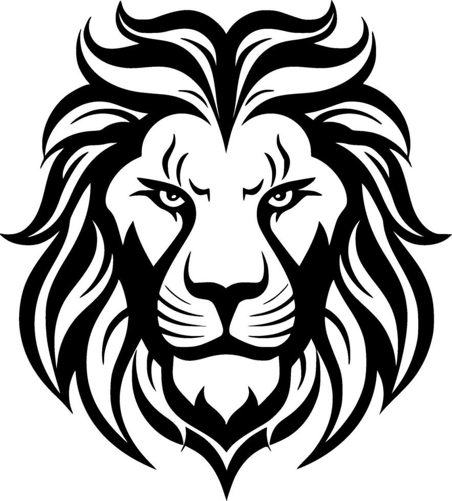 Lion, Black and White Vector illustration