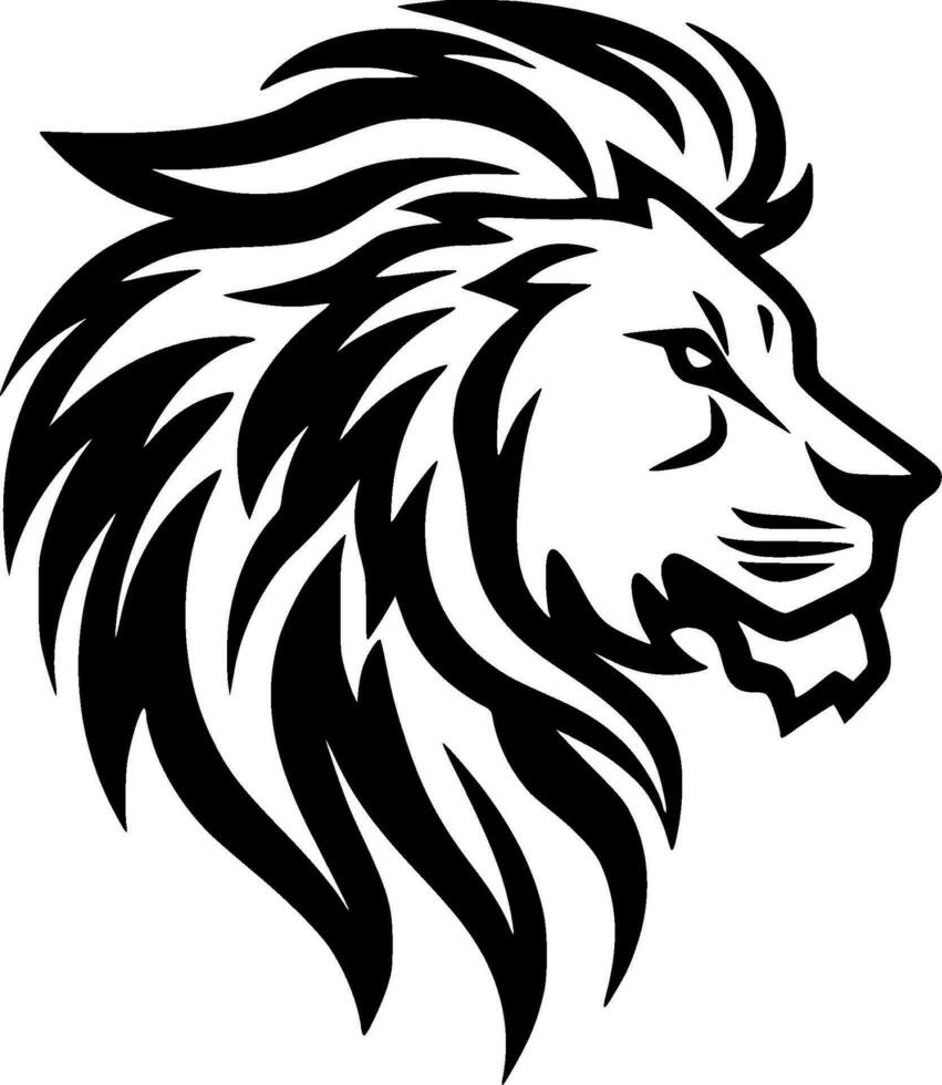Lion - Black and White Isolated Icon - Vector illustration