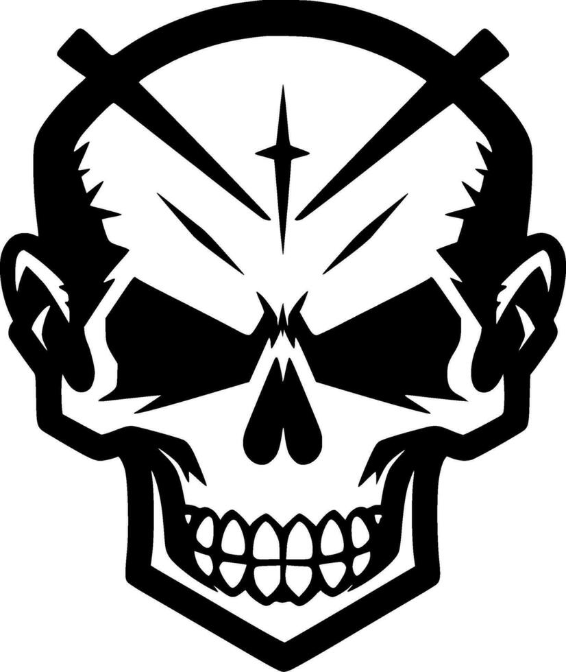 Skull, Black and White Vector illustration