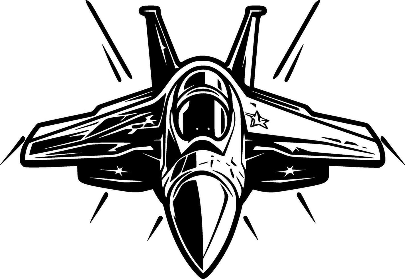 Fighter Jet - Minimalist and Flat Logo - Vector illustration