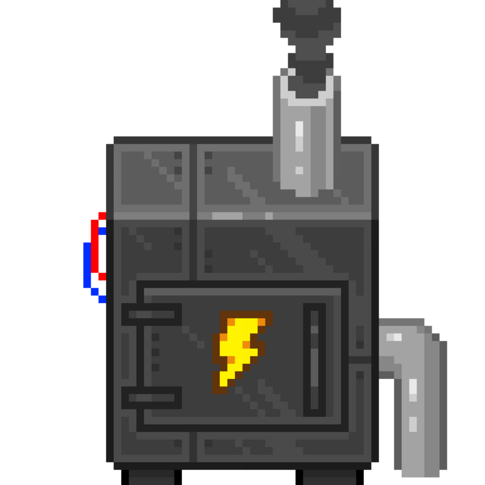 An 8-bit retro-styled pixel-art illustration of an energy generator. png