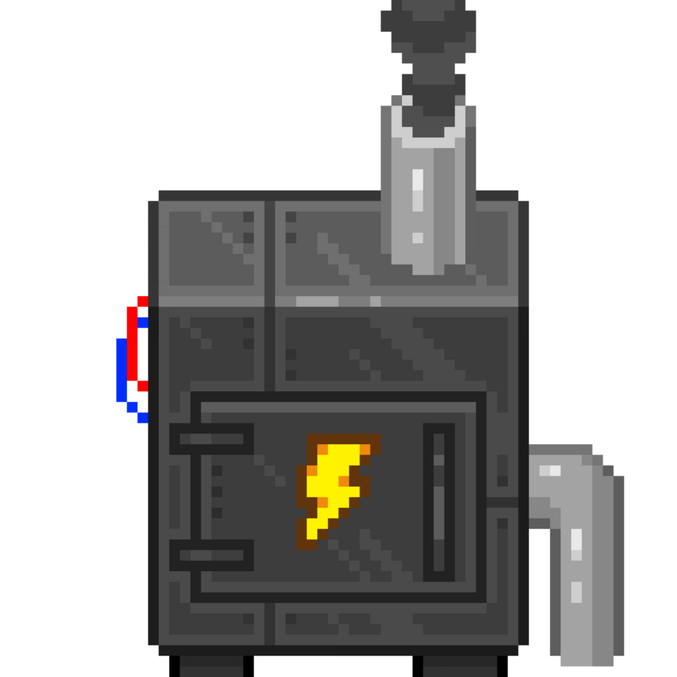 a 8 bits com estilo retrô arte de pixel ilustração do a energia gerador. png