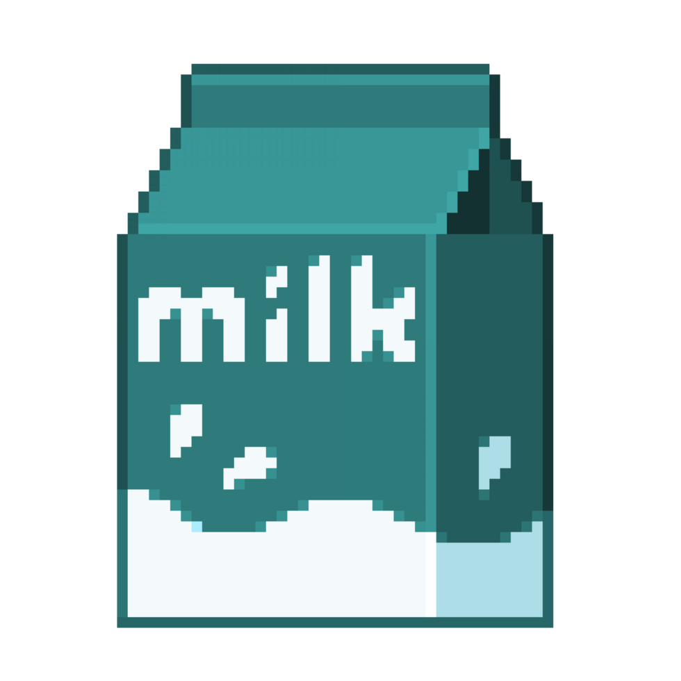 ein 8 Bit im Retro-Stil Pixel Kunst Illustration von Grün Milch. png