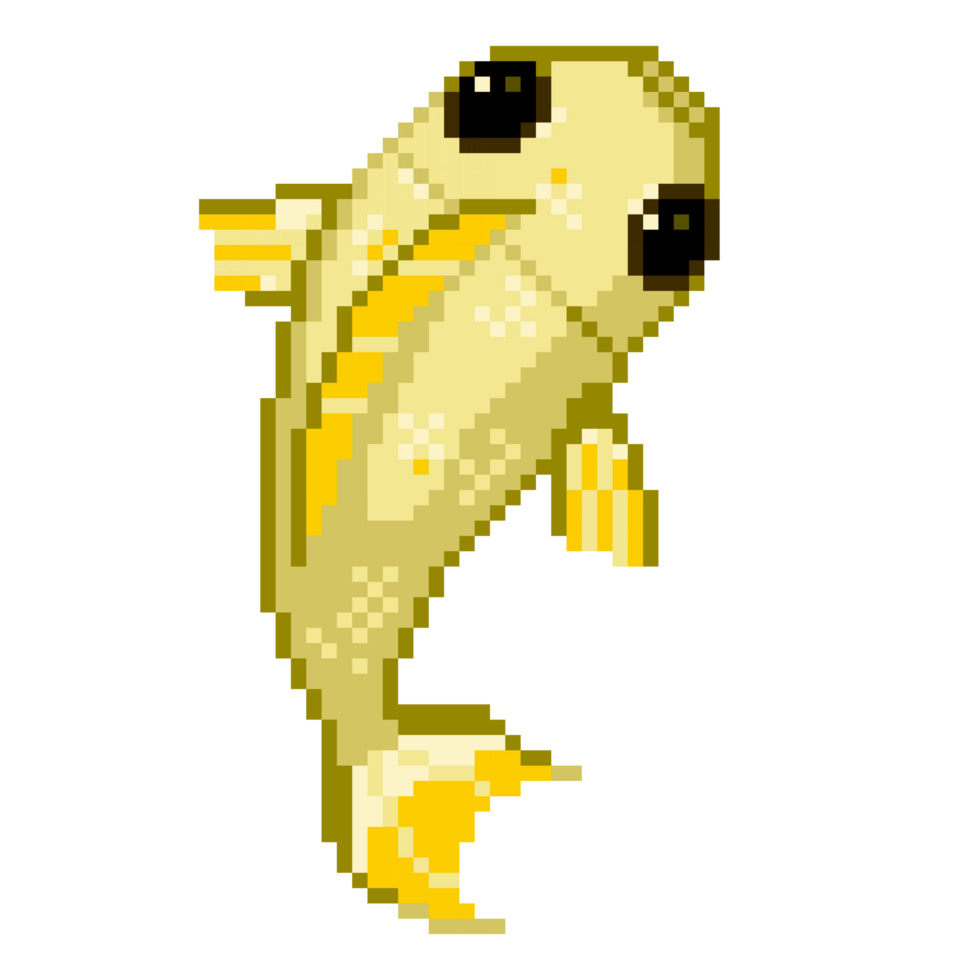 un 8 bits de style rétro Pixel art illustration de un Orange poisson. png