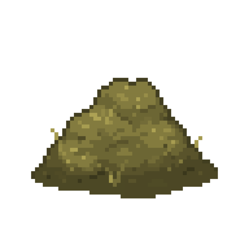 An 8-bit retro-styled pixel-art illustration of a pile of sandy dirt. png