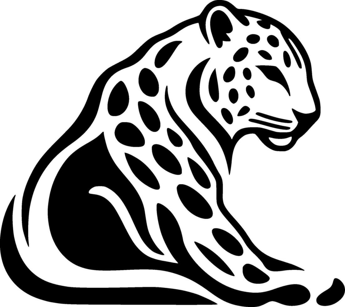 Leopard, Black and White Vector illustration