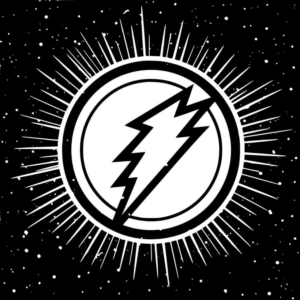 Lightning - Black and White Isolated Icon - Vector illustration