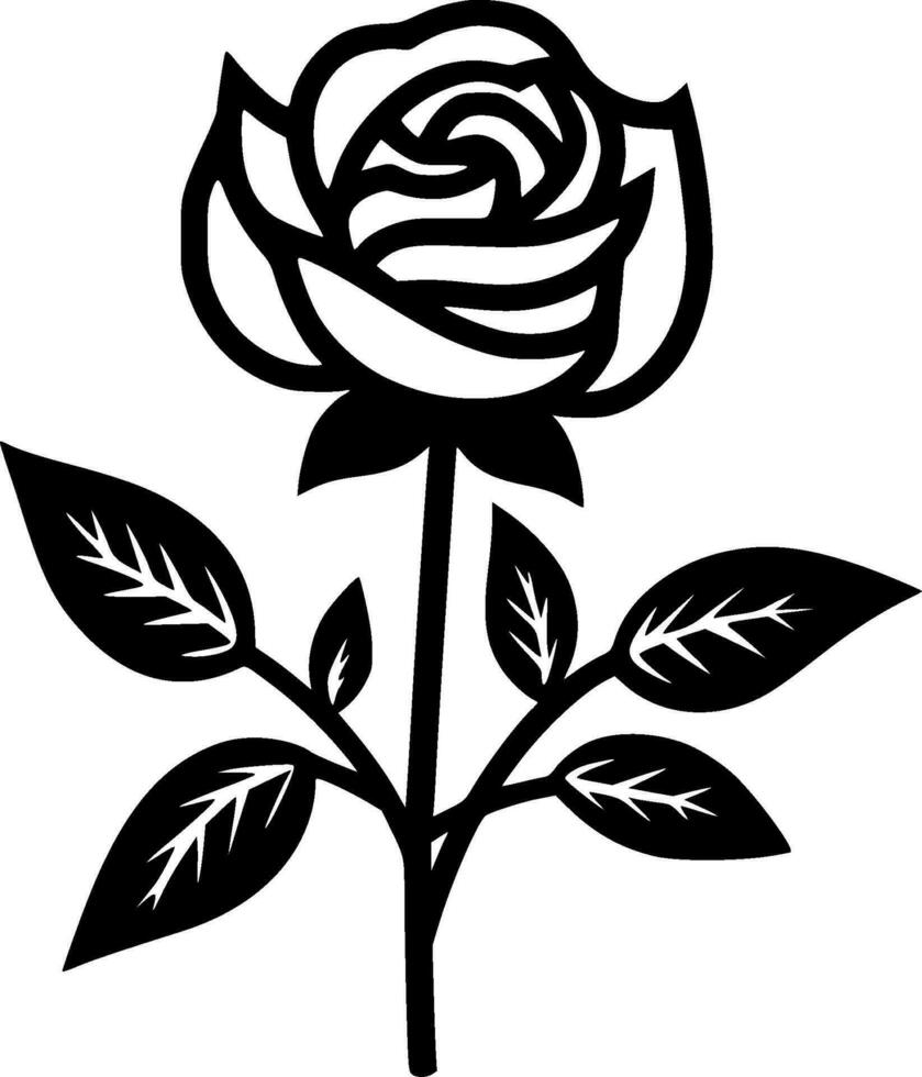 Roses, Minimalist and Simple Silhouette - Vector illustration