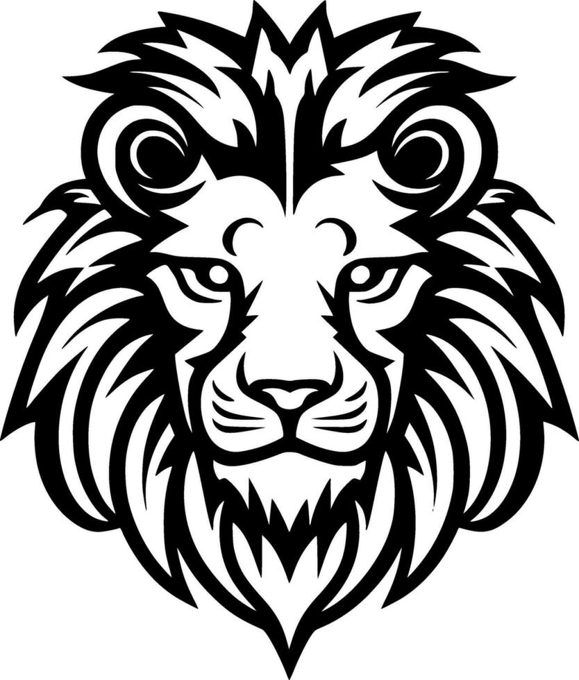 Lion, Black and White Vector illustration