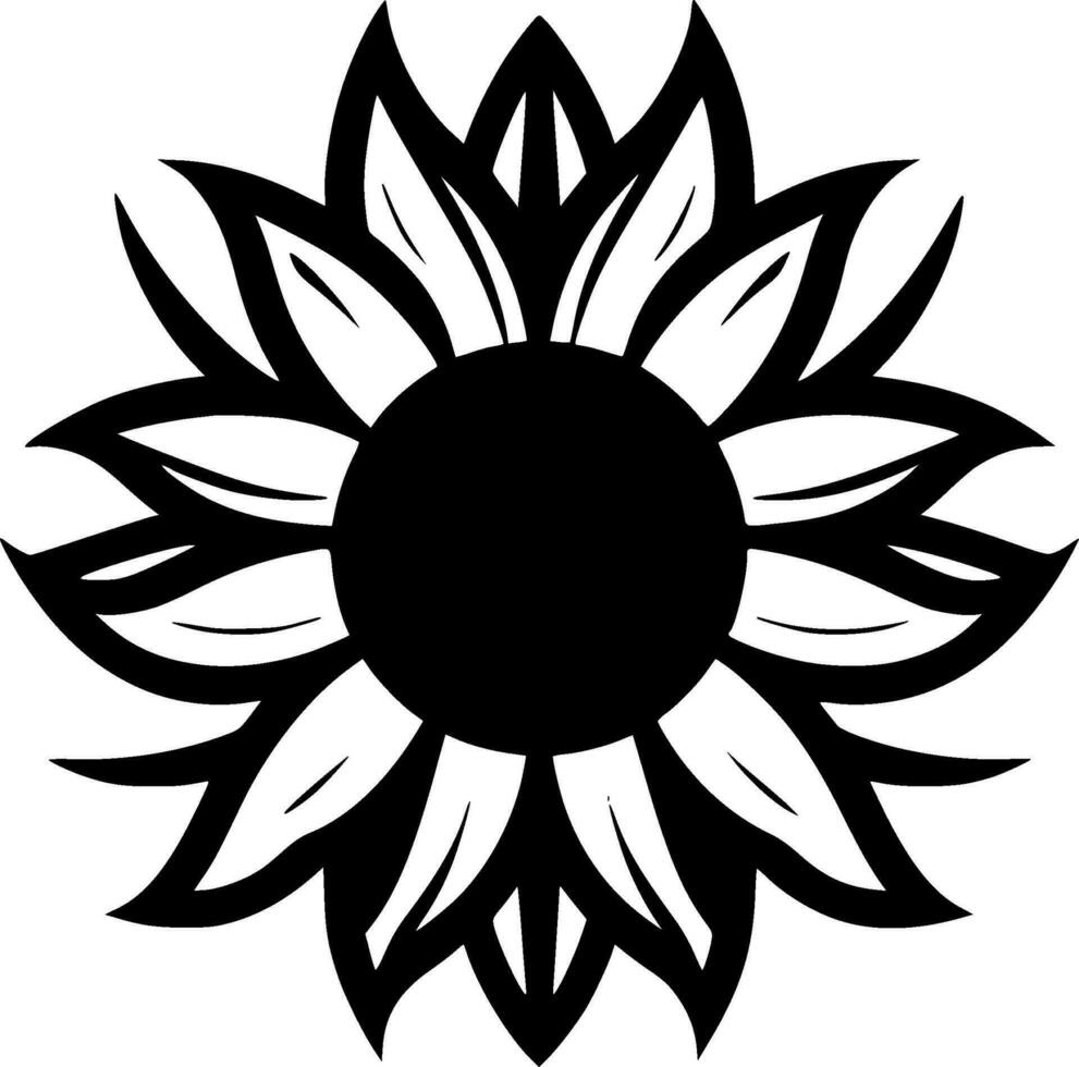 girasol, minimalista y sencillo silueta - vector ilustración