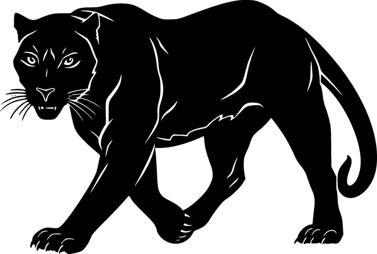 Panther, Minimalist and Simple Silhouette - Vector illustration