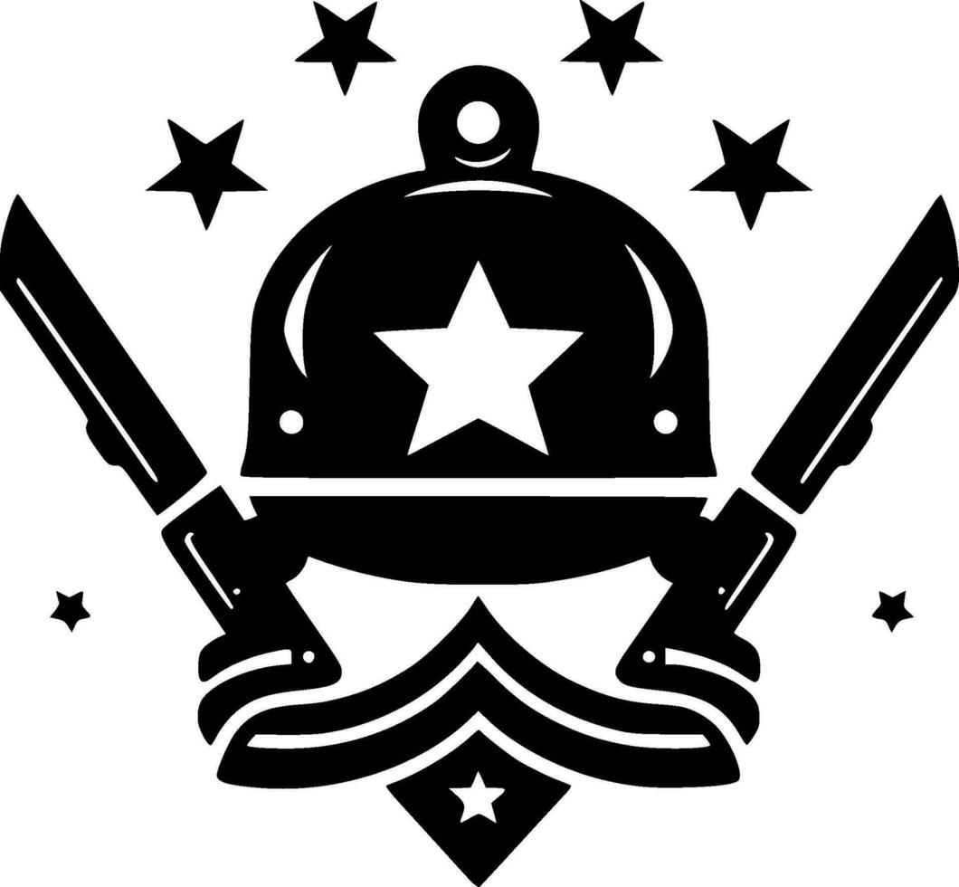 Army - Black and White Isolated Icon - Vector illustration