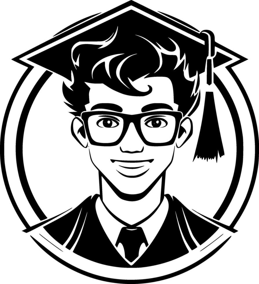 graduado, negro y blanco vector ilustración