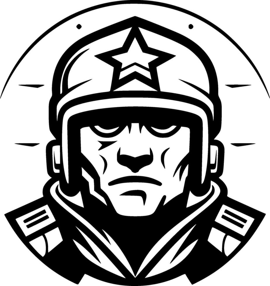 militar - negro y blanco aislado icono - vector ilustración