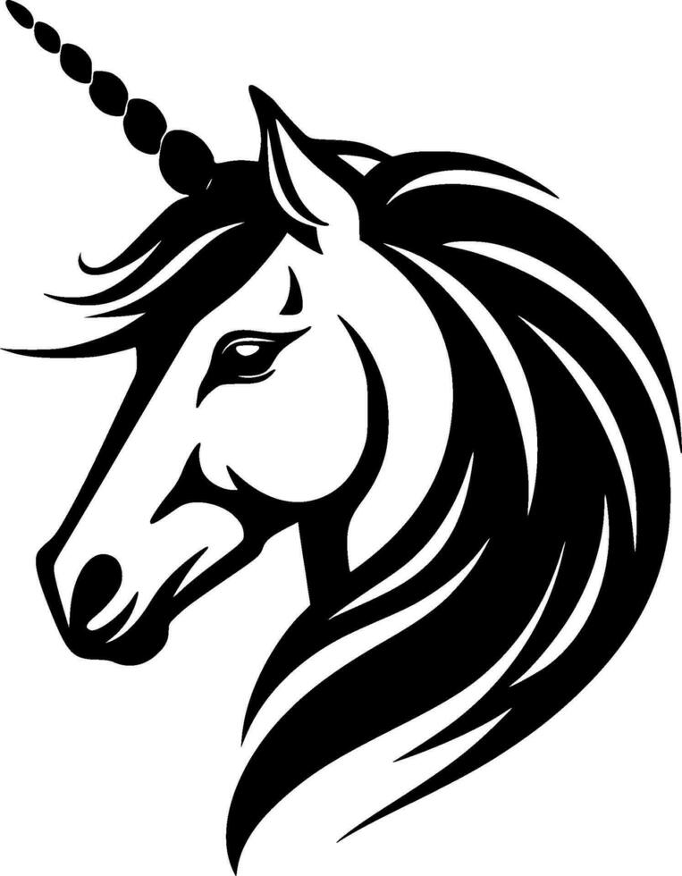 Unicorn - Black and White Isolated Icon - Vector illustration