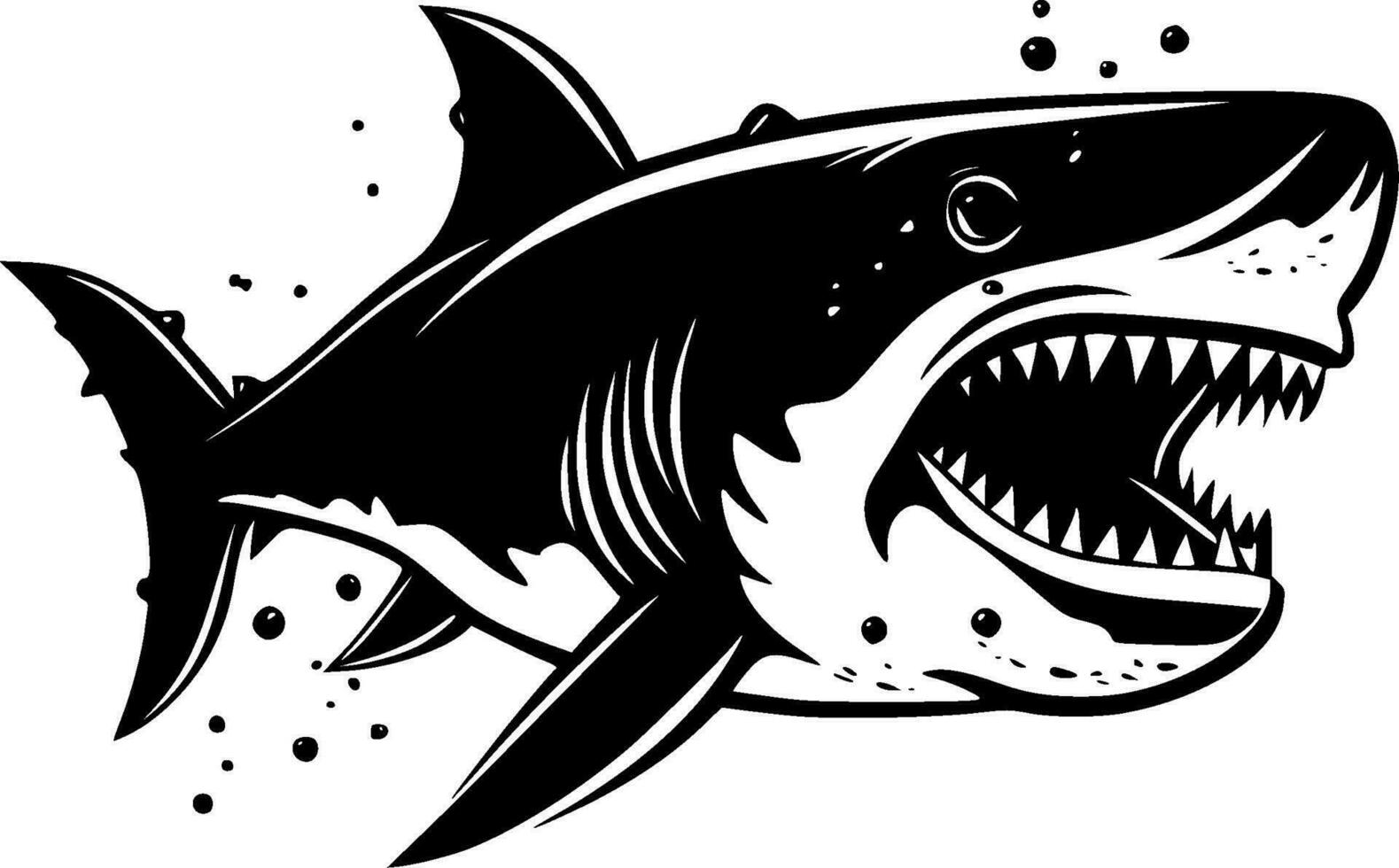 Shark, Minimalist and Simple Silhouette - Vector illustration