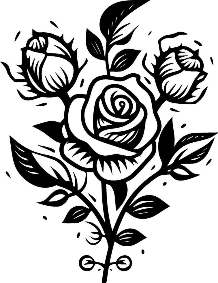 Roses - High Quality Vector Logo - Vector illustration ideal for T-shirt graphic