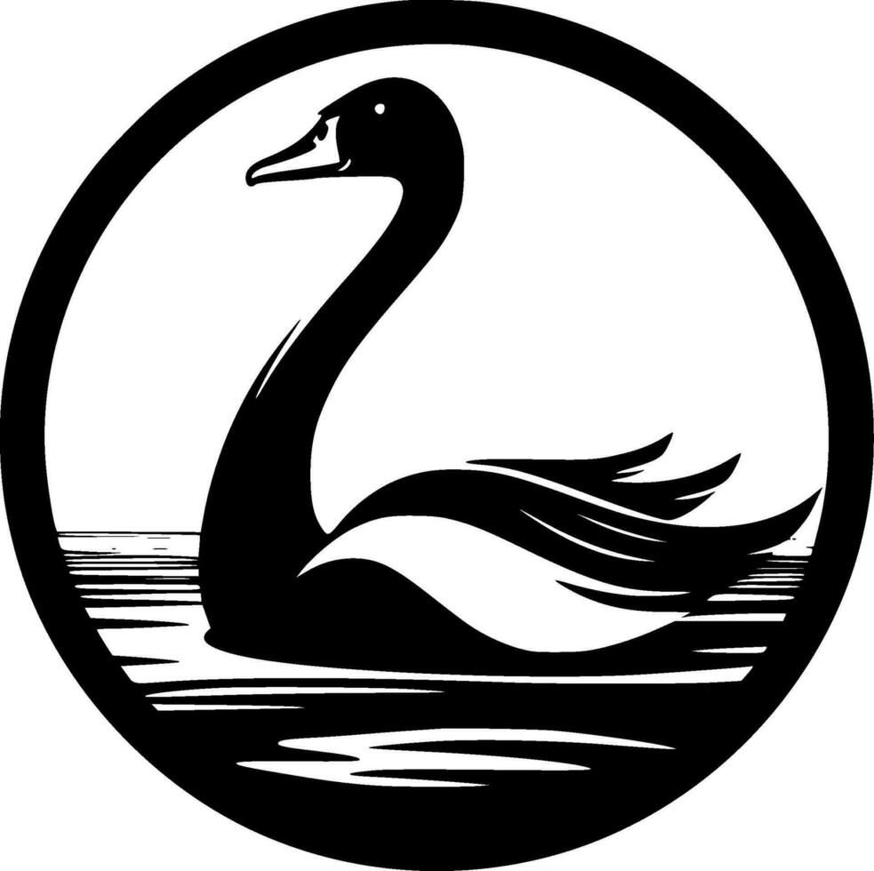 cisne, negro y blanco vector ilustración