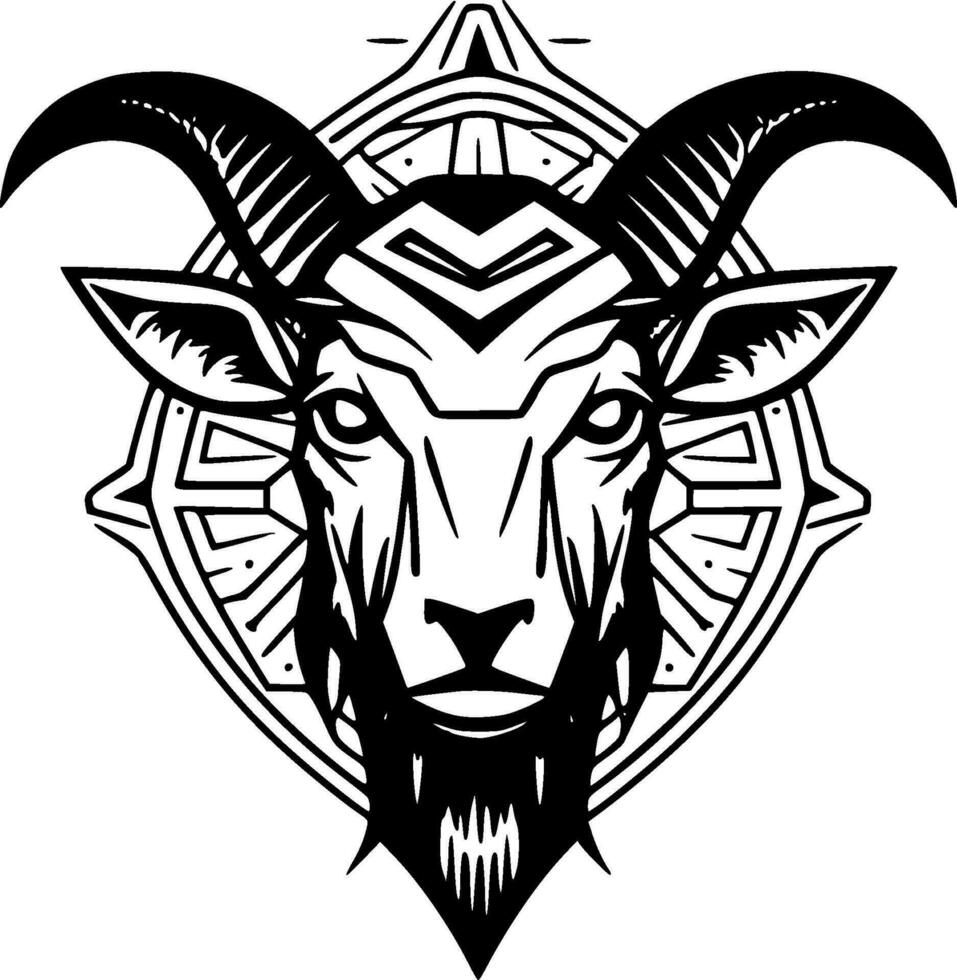 Goat - Black and White Isolated Icon - Vector illustration