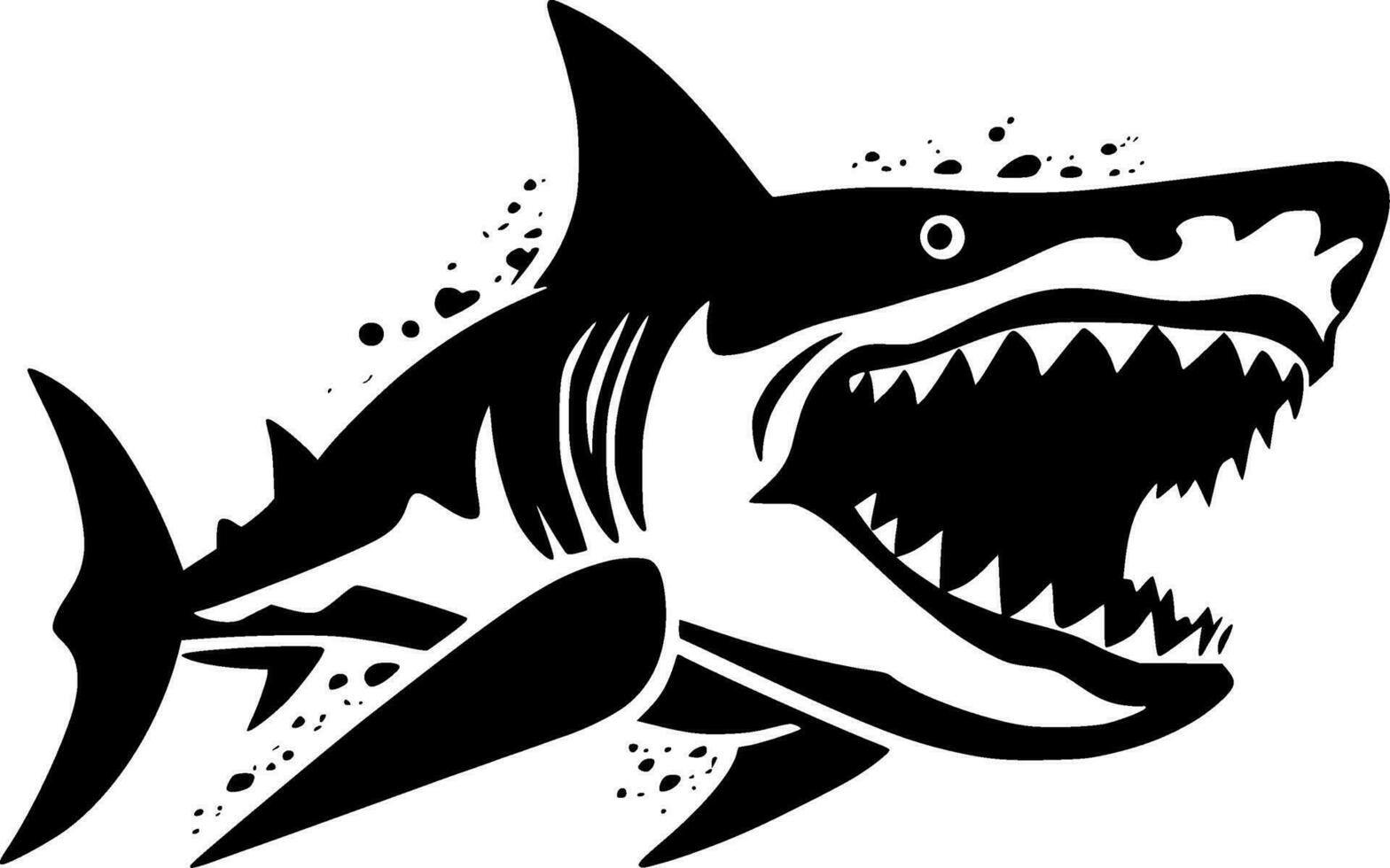 Shark - Black and White Isolated Icon - Vector illustration