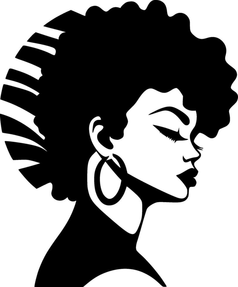 negro mujer, minimalista y sencillo silueta - vector ilustración