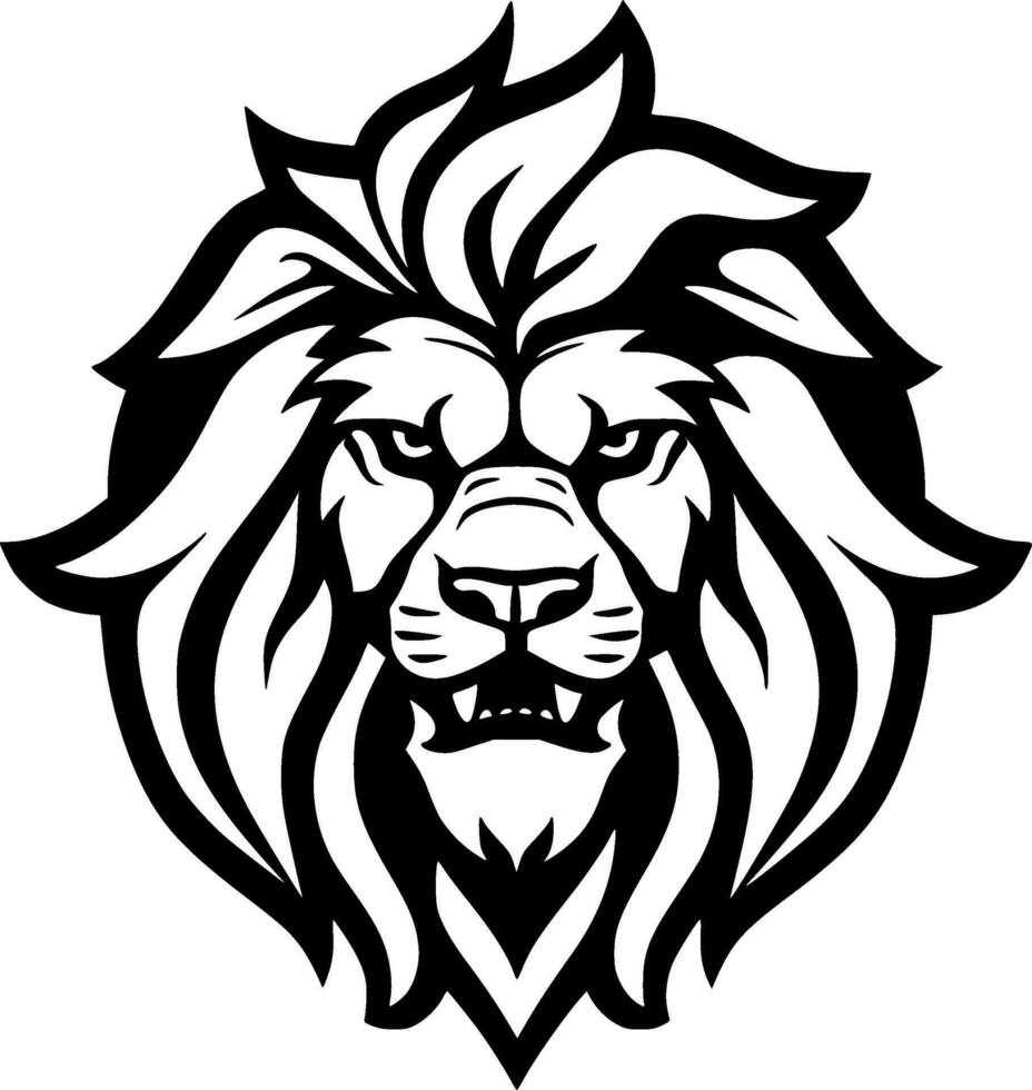Lion - Black and White Isolated Icon - Vector illustration