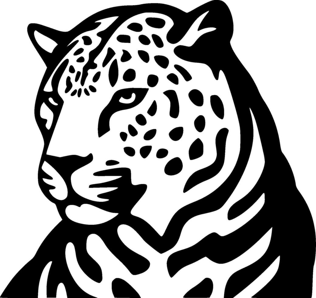 leopardo - minimalista y plano logo - vector ilustración