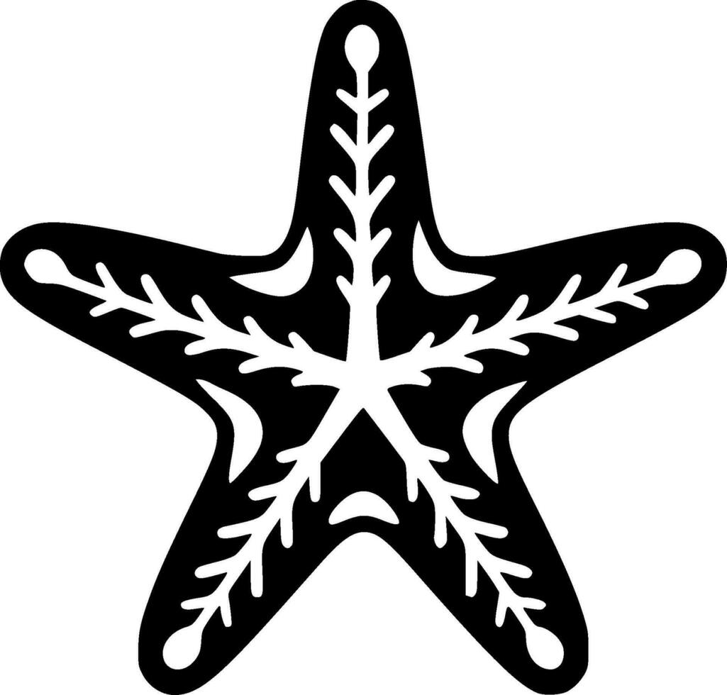 Starfish - Black and White Isolated Icon - Vector illustration