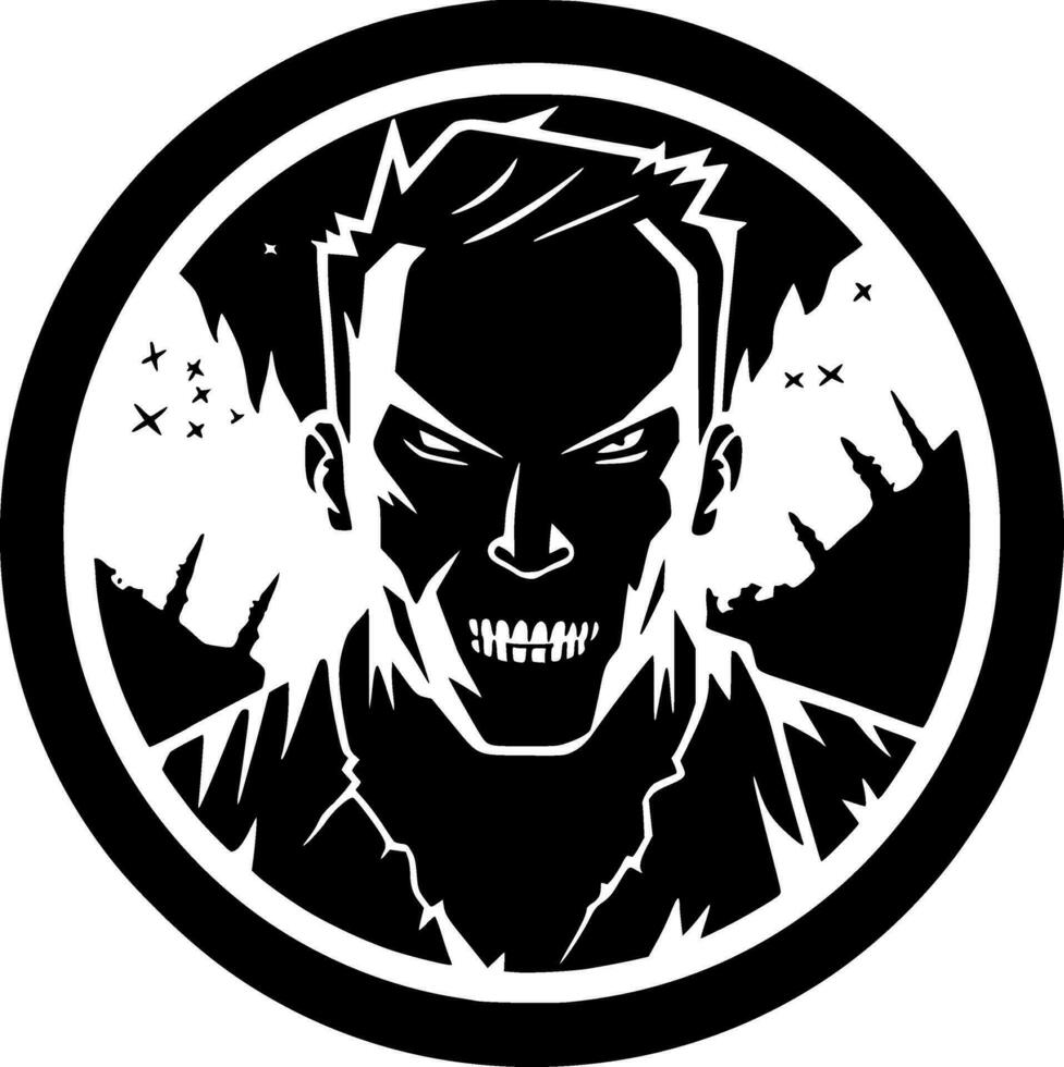 Horror, Black and White Vector illustration