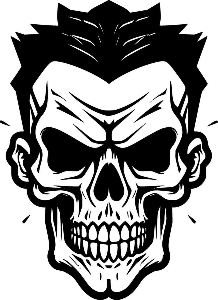 Skull - Black and White Isolated Icon - Vector illustration