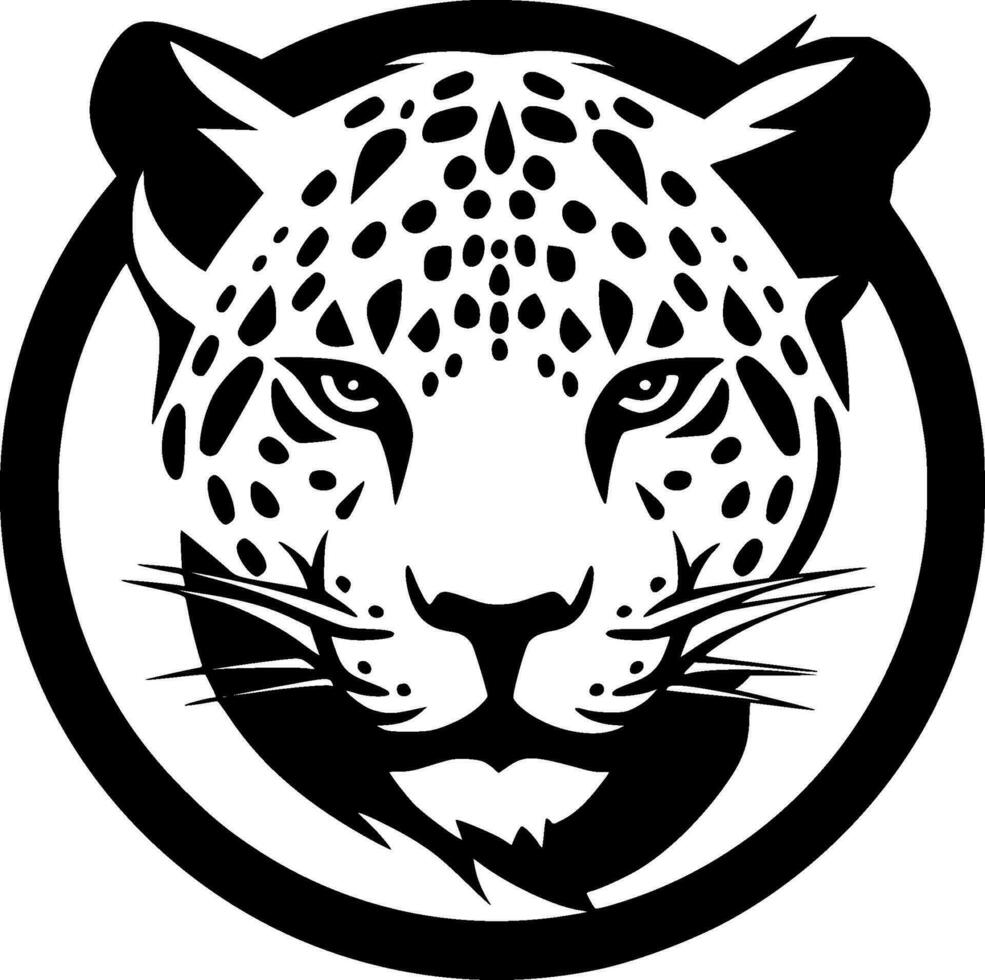 leopardo, negro y blanco vector ilustración