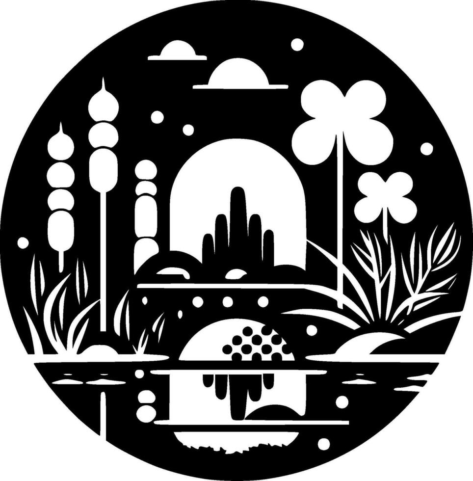 Garden, Minimalist and Simple Silhouette - Vector illustration
