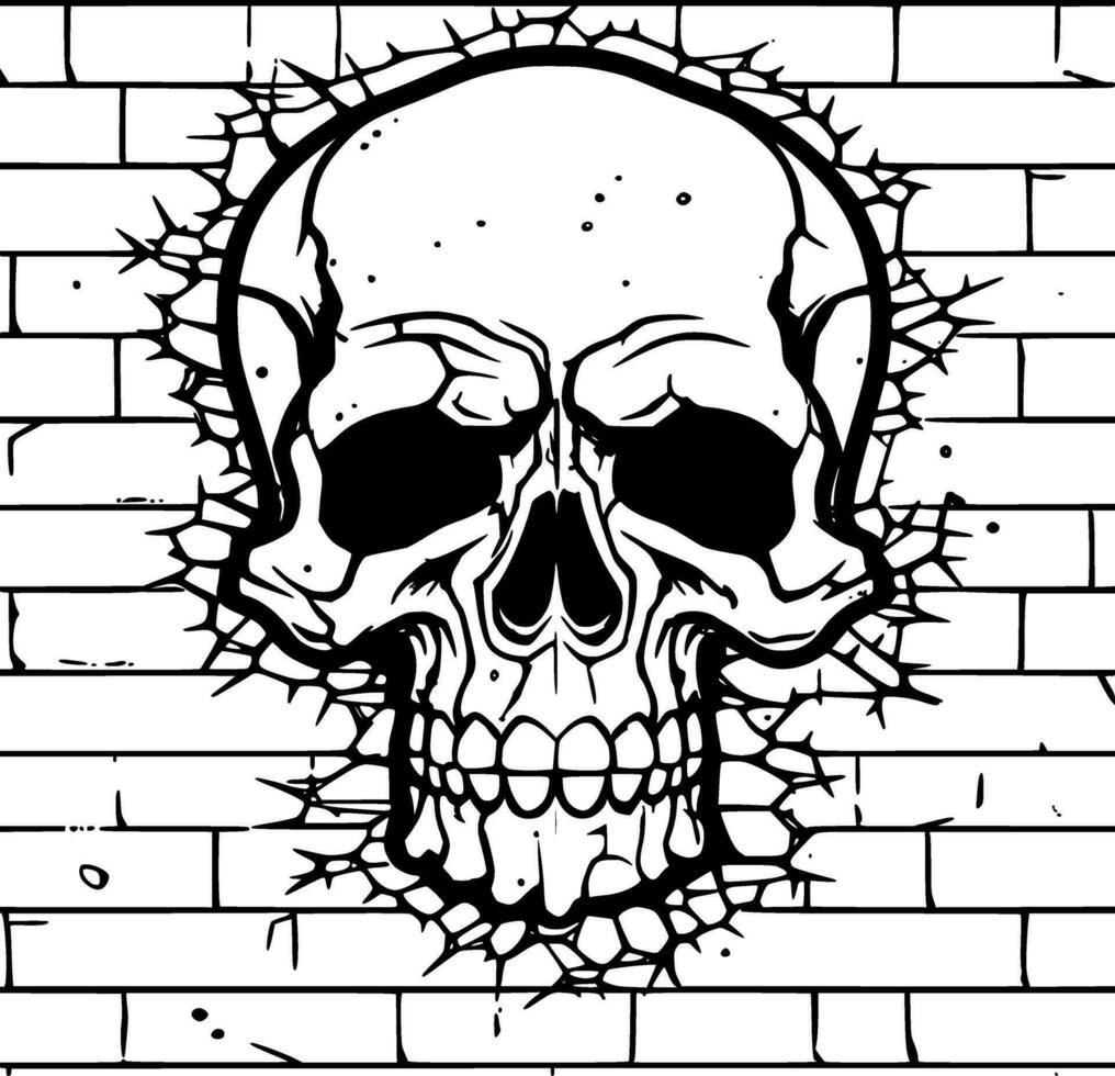 Skull, Minimalist and Simple Silhouette - Vector illustration