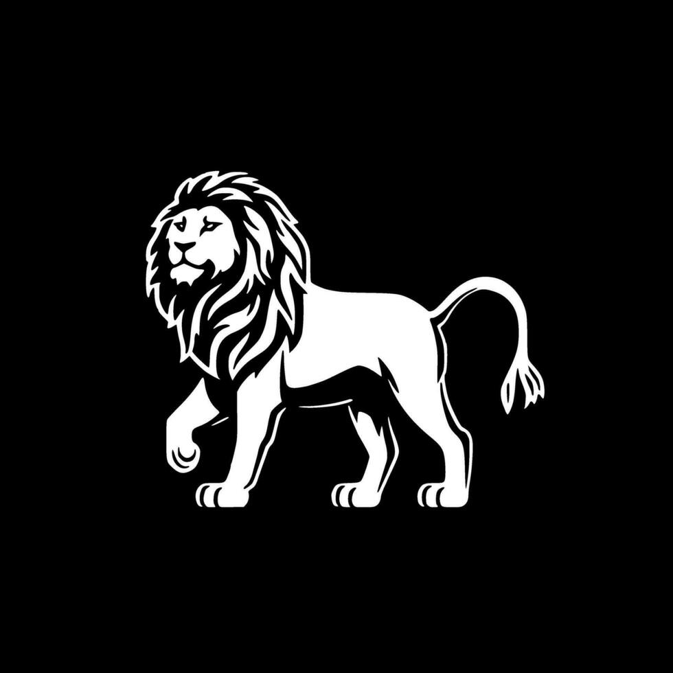 león - minimalista y plano logo - vector ilustración