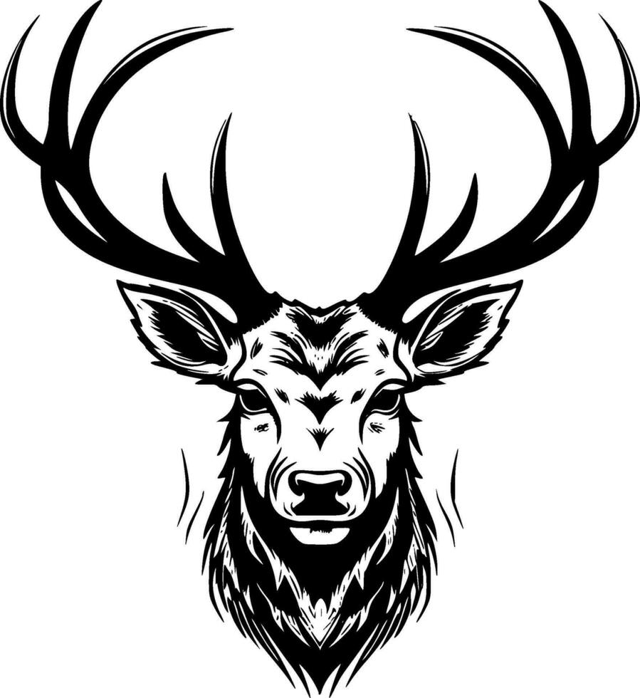 Dear - Black and White Isolated Icon - Vector illustration