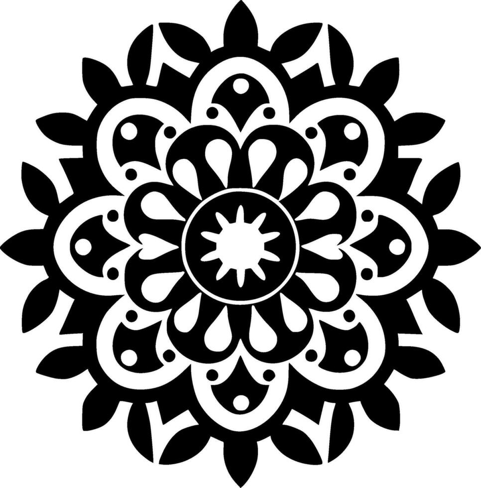 Mandala - Minimalist and Flat Logo - Vector illustration