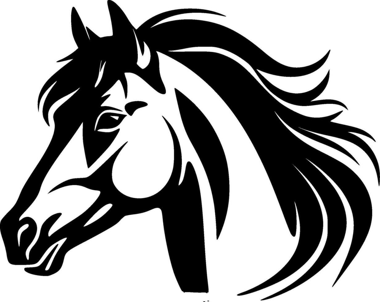 caballo, negro y blanco vector ilustración